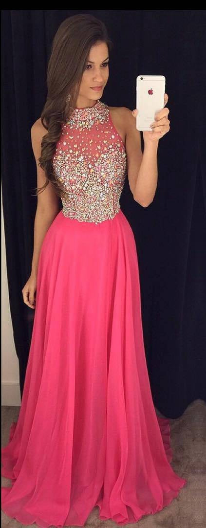 Hot Pink Prom Dress For Teens 2019, Prom Dresses, Graduation School Party Gown