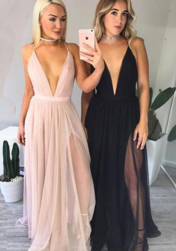 Sexy Prom Dress Deep V Neckline, Evening Dress, Dance Dresses, Graduation School Party Gown