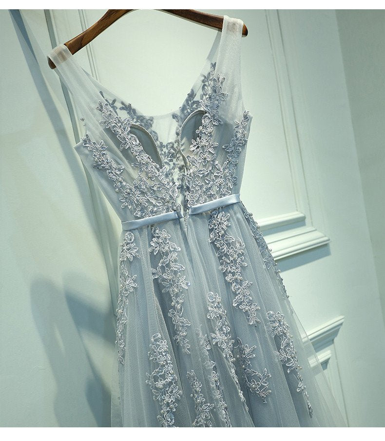 V Neckline Prom Dress For Teens, Evening Gown, Graduation School Party Gown, Winter Formal Dress