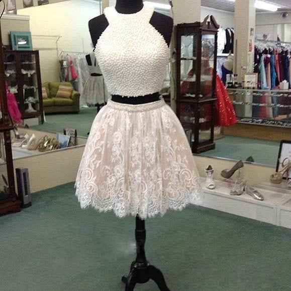 Homecoming Dress with Pearls , Short Prom Dress, Formal Outfit, Back to School Party Gown
