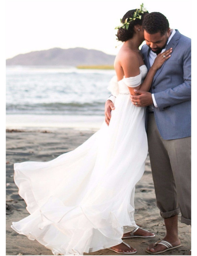 Simple Beach Wedding Dress, Dresses For Wedding, Bridal Gown ,Bride Dress, Dresses For Brides