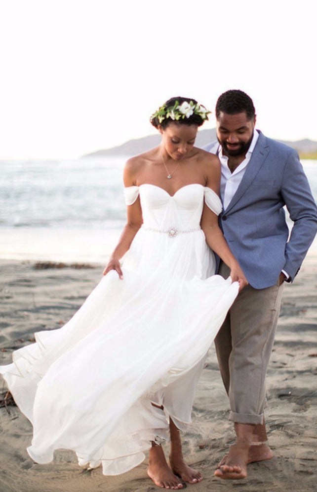 Simple Beach Wedding Dress, Dresses For Wedding, Bridal Gown ,Bride Dress, Dresses For Brides