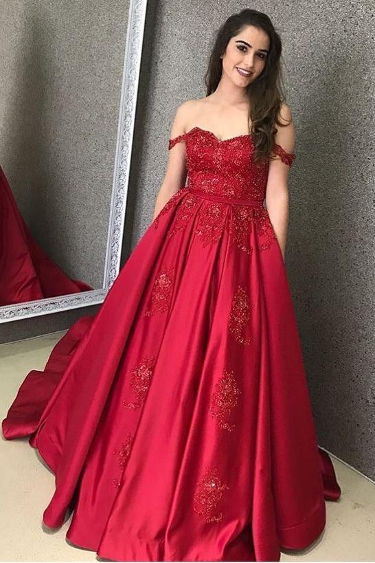 Affordable Prom Dress Off The Shoulder Straps, Dresses For Graduation Party, Evening Dress, Formal Dress