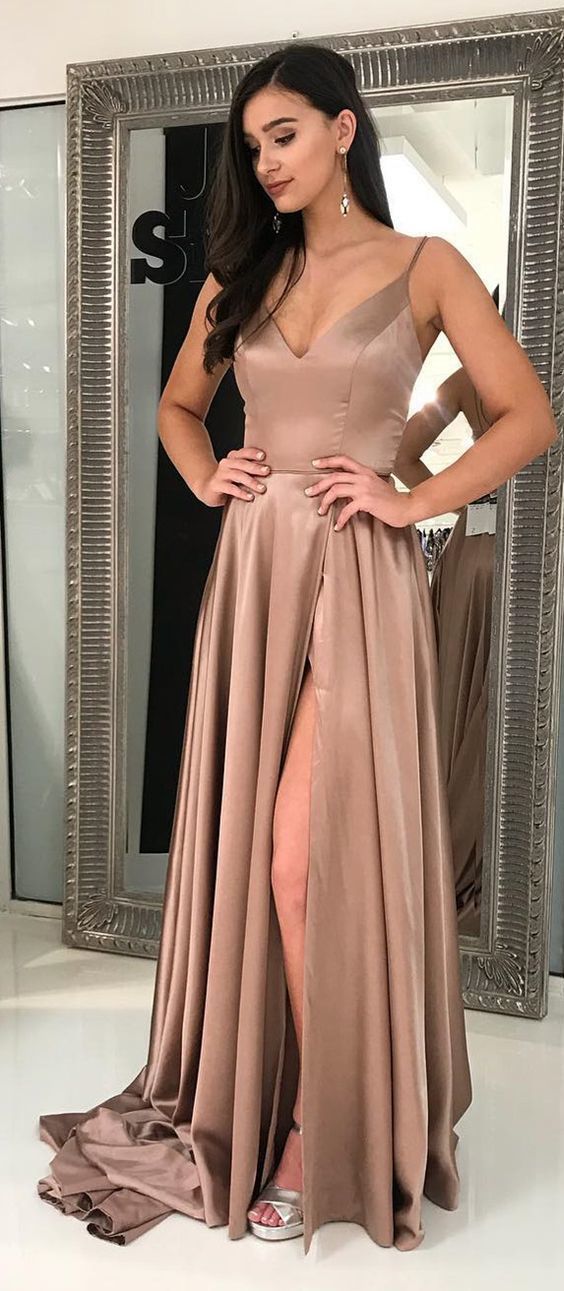 Sexy Prom Dress Slit Skirt, Special Occasion Dress, Evening Dress, Dance Dresses, Graduation School Party Gown