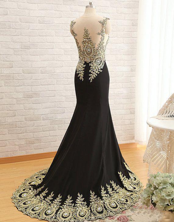Black Mermaid Prom Dress, Prom Dresses, Evening Gown, Graduation School Party Dress, Winter Formal Dress