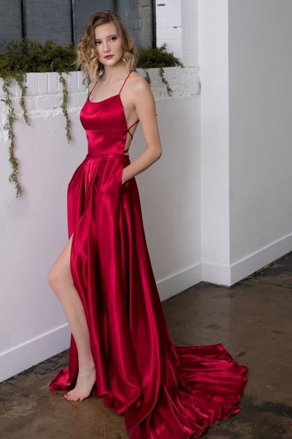 Sexy Prom Dresses High Slit, Dresses For Graduation Party, Evening Dress, Formal Dress