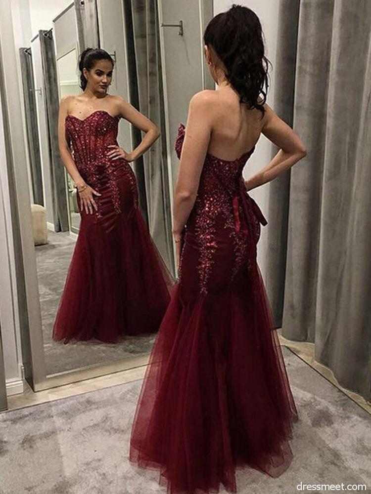 Mermaid Prom Dress, Pageant Dress, Evening Dress, Dance Dresses, Graduation School Party Gown