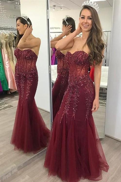 Mermaid Prom Dress, Pageant Dress, Evening Dress, Dance Dresses, Graduation School Party Gown