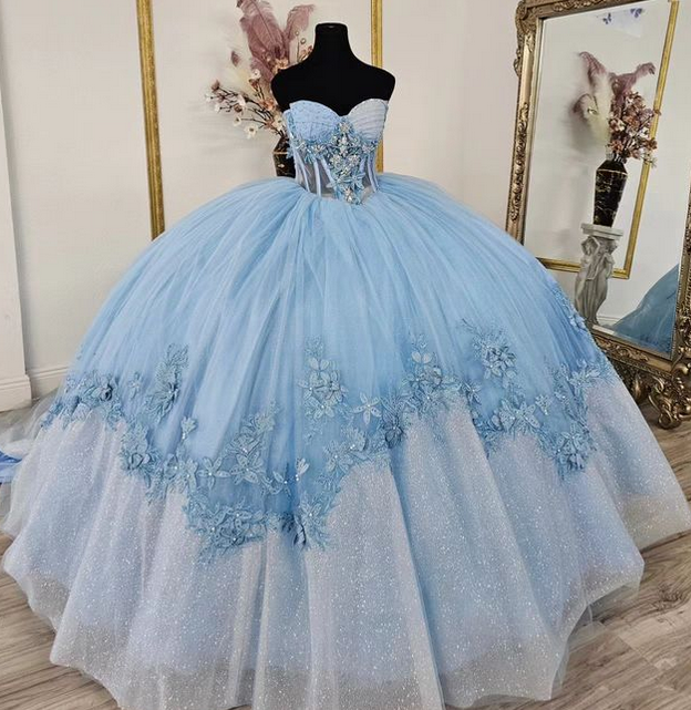 quinceanera light blue sweet 15 dresses