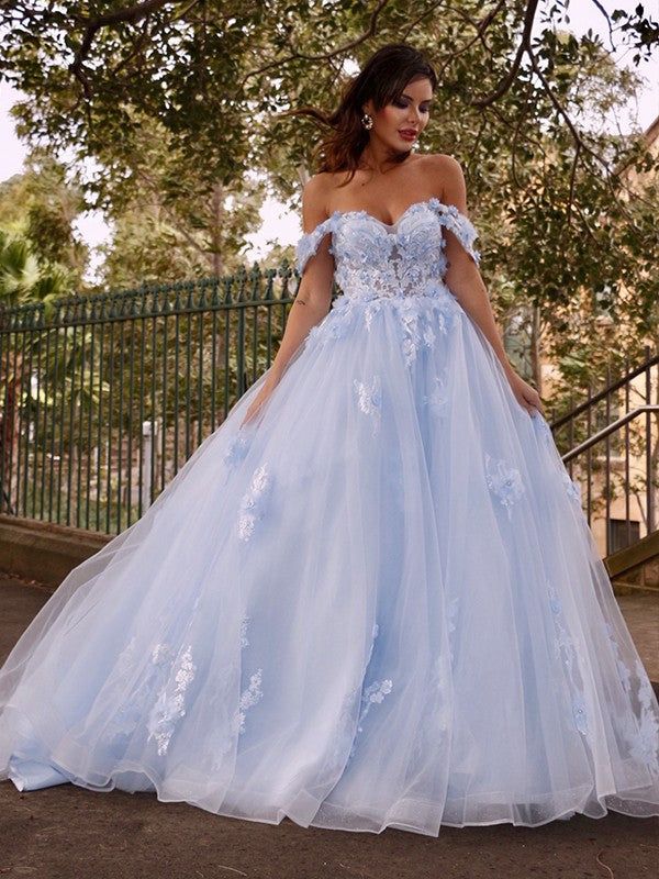 Ball Gown Off-the-Shoulder Prom Dresses,Sweet 16 Dresses DT1638