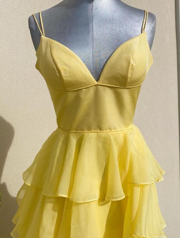 2025 New Style Yellow A-line Long Prom Dress