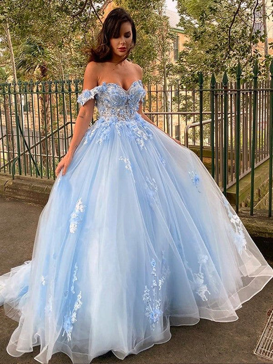 Ball Gown Off-the-Shoulder Prom Dresses,Sweet 16 Dresses