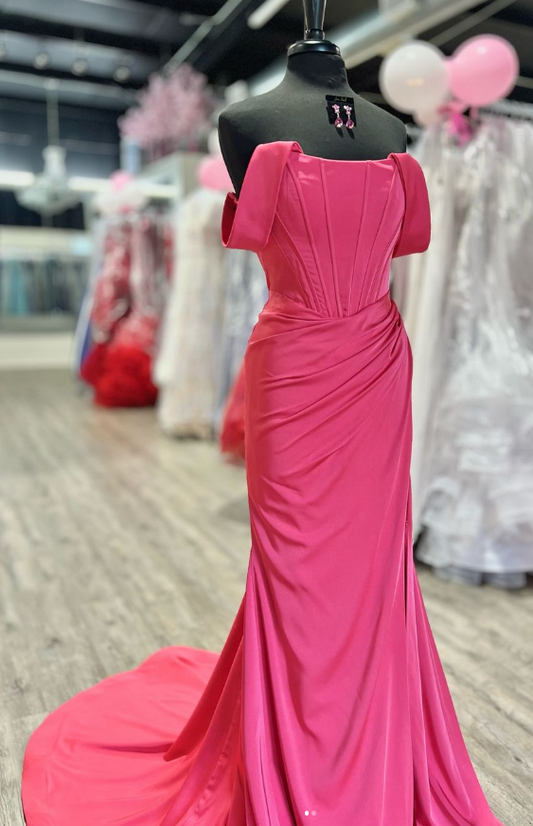 Off the Shoulder Straps Long Prom Dress