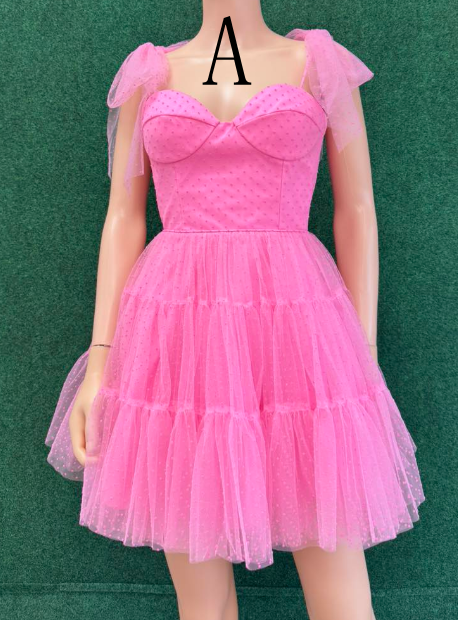 Short Prom Dress Homecoming Dress with Bow Straps