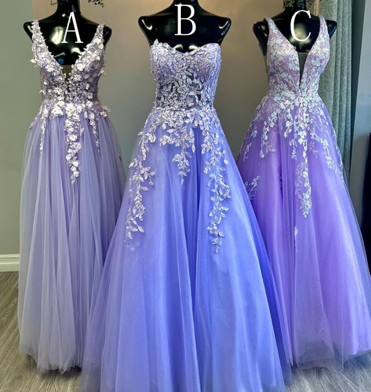 2025 New Style Tulle Long Prom Dress with Appliques