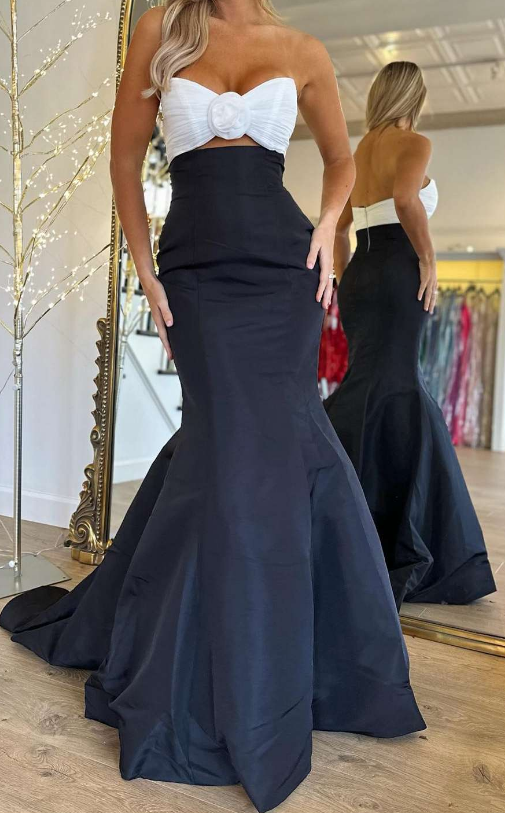 Strapless Mermaid Long Prom Dress with Keyhole