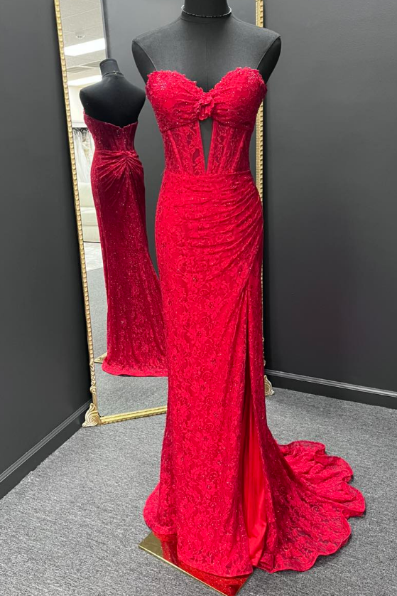 midi bodycon lace dress Strapless Mermaid Red Long Prom Dresses – DressesTailor Mermaid Train Size:US 20 W Tinsleys mermaid silhouette effortlessly Shop Plus Size NYE