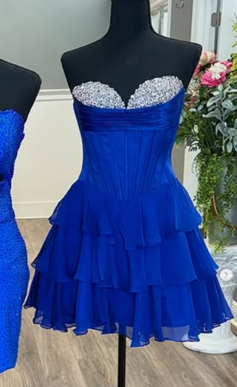 Strapless Homecoming Dress,Short Prom Dress,Back To School HOCO Dress