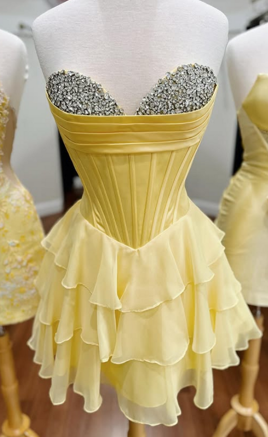 Strapless Homecoming Dress,Short Prom Dress,Back To School HOCO Dress