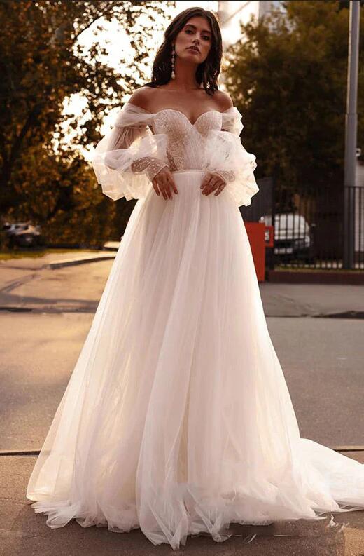 Strapless Tulle/Lace Beach Wedding Dresses DTB103