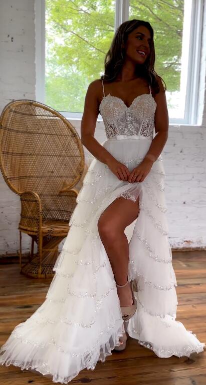 2023 Lace Long Prom Dress, Wedding Dress, DT1667