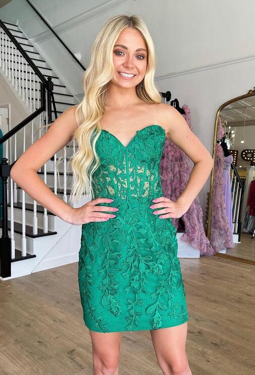 2023 Sexy Lace Homecoming Dress, Short Prom Dress, DTH107