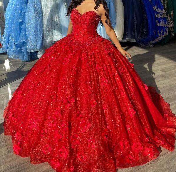 Red Quinceanera Dress Ball Gown, Sweet 16 Dresses, Sweet 15 Dresses DTQ110