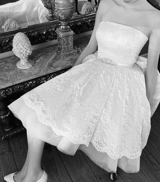 Short Wedding Dress, Wedding Receiption Dress, Bridal Gown ,Dresses For Brides DTB127