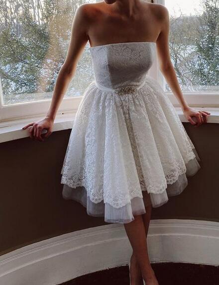 Short Wedding Dress, Wedding Receiption Dress, Bridal Gown ,Dresses For Brides DTB127