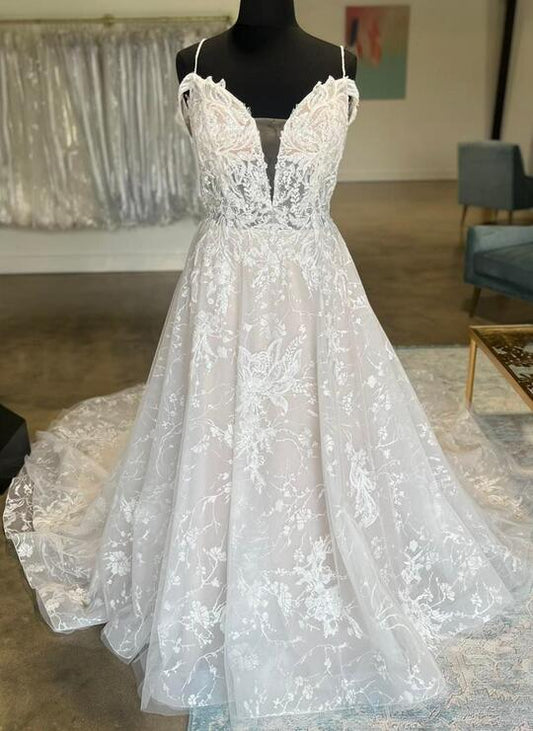 Off the Shoulder A-line Lace Wedding Dress DTB155