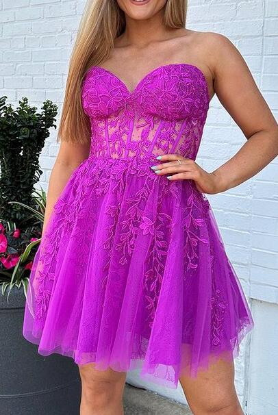 2023 Sexy Lace Homecoming Dress, Short Prom Dress, DTH119