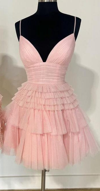 Gorgeous A Line V Neck Sparkly Tulle Wedding Dresses with Appliques N134 main image 1