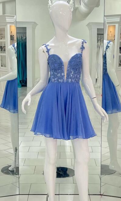 Chiffon Homecoming Dress with Lace Corset Top DTH197