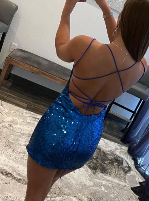 Straps Sequins Homecoming Dress