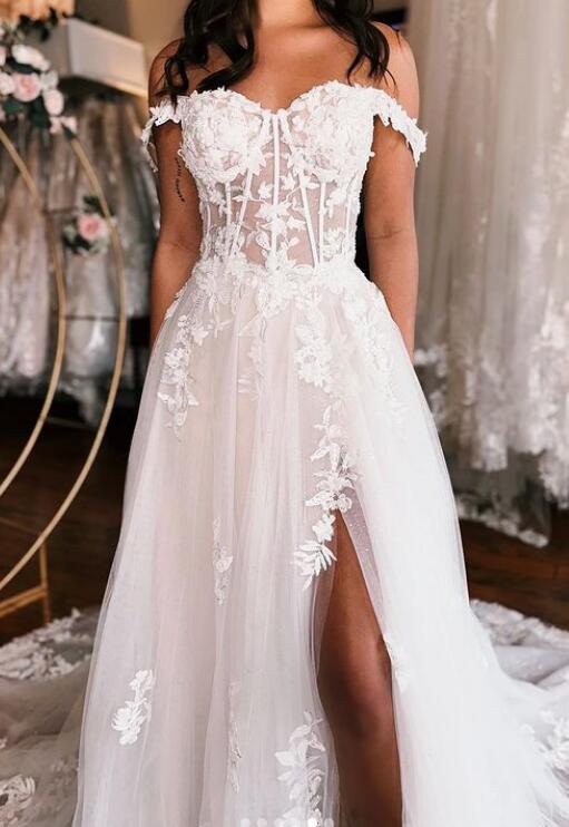 Sweetheart A-line Tulle/Lace Wedding Dress DTB168