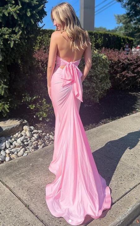 Glamorous Mermaid Halter Neck Sleeveless Open Back Floor Length Prom Dresses main image 0