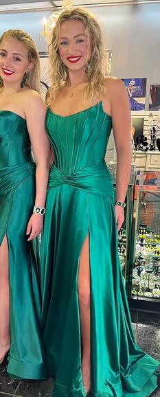 Strapless Mermaid Long Prom Dresses with Corset Top and Ruched Waistline