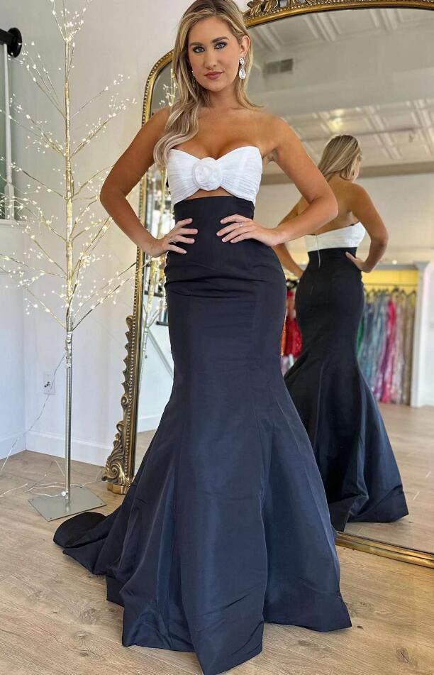 Strapless Long Prom Dresses with Key Hole