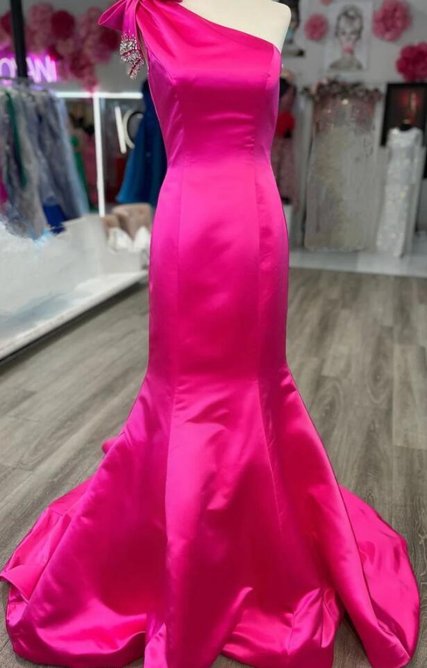 One Shoulder Mermaid Long Prom Dress