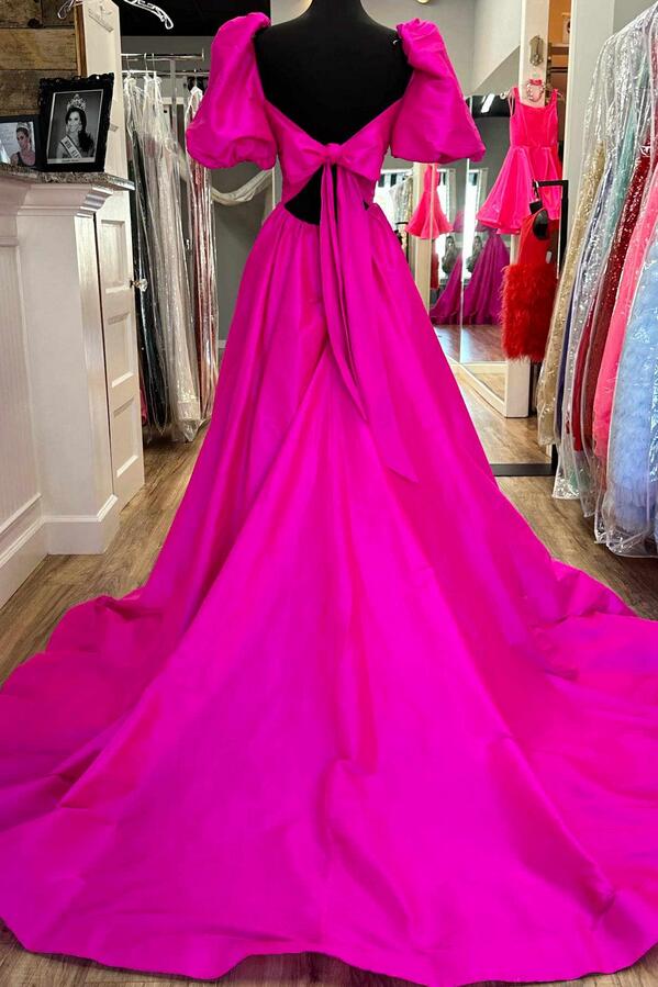 Taffeta Ball Gown Long Prom Dress with Corset Bodice and Balloon Sleev DressesTailor Taffeta Ball Gown Long Prom Dress with Corset Bodice and Balloon Sleev DressesTailor