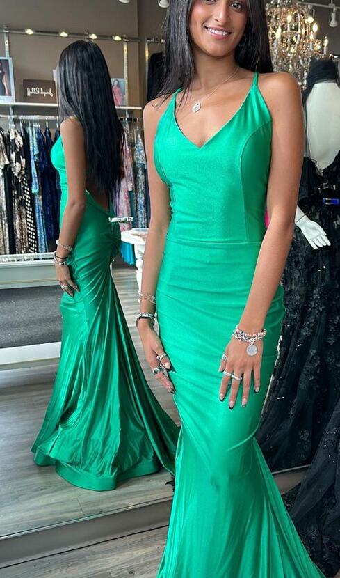 V-neck Sexy Fitted Long Prom Dress