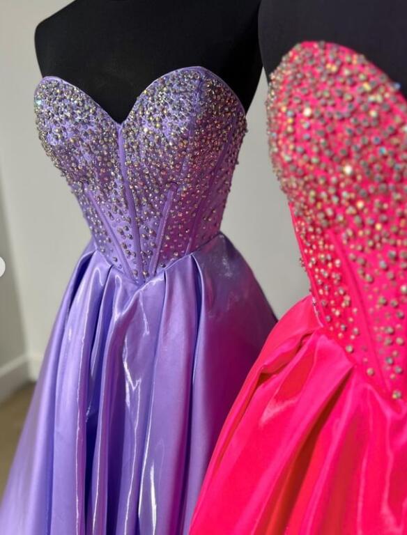 Strapless Sweetheart Long Prom Dress with Beading Top