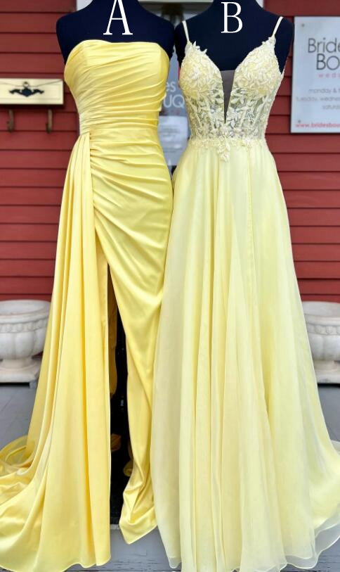 2024 New Yellow Long Prom Dress