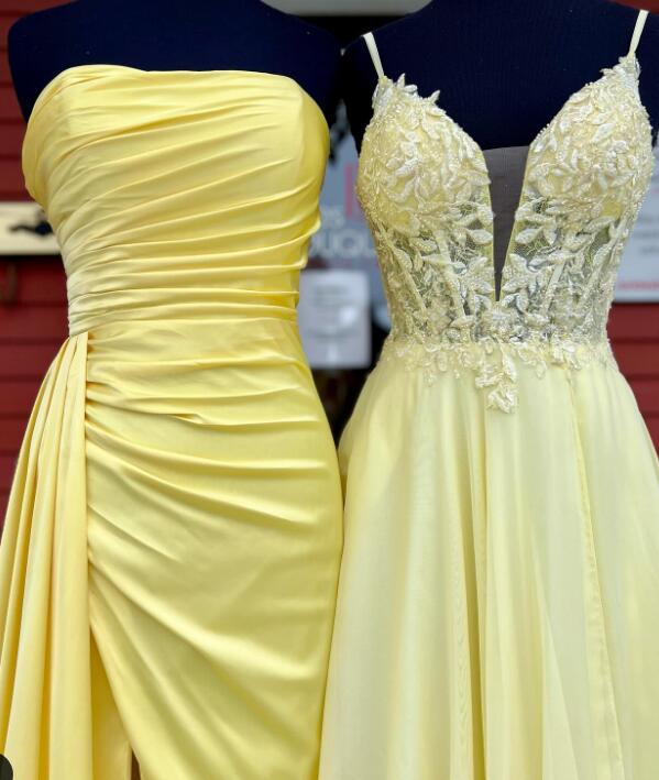 2024 New Yellow Long Prom Dress