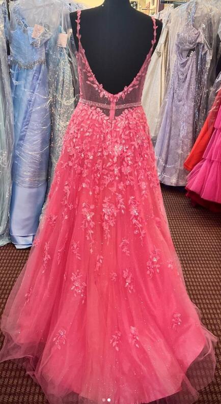 Straps Sequins Lace/Tulle Long Prom Dress
