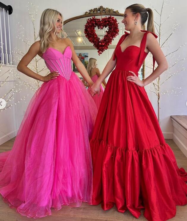 Strapless Organza Long Prom Dress with Beading