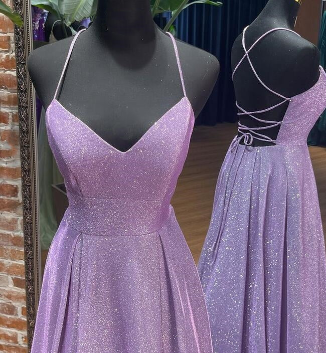 2024 Straps Sparkly A-line Long Prom Dress