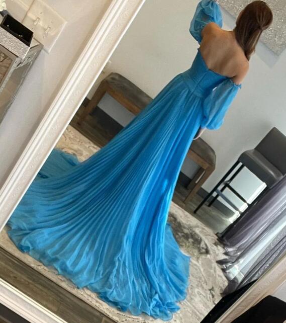 Strapless Pleated Long Prom Dress with Key Holes and Removable Sleeves