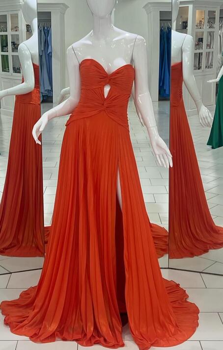 Strapless Long Prom Dress with Slit