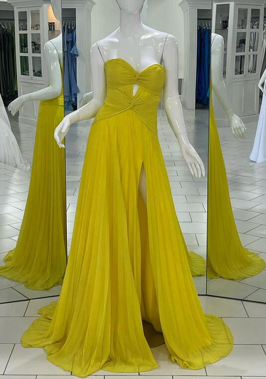 Strapless Long Prom Dress with Slit